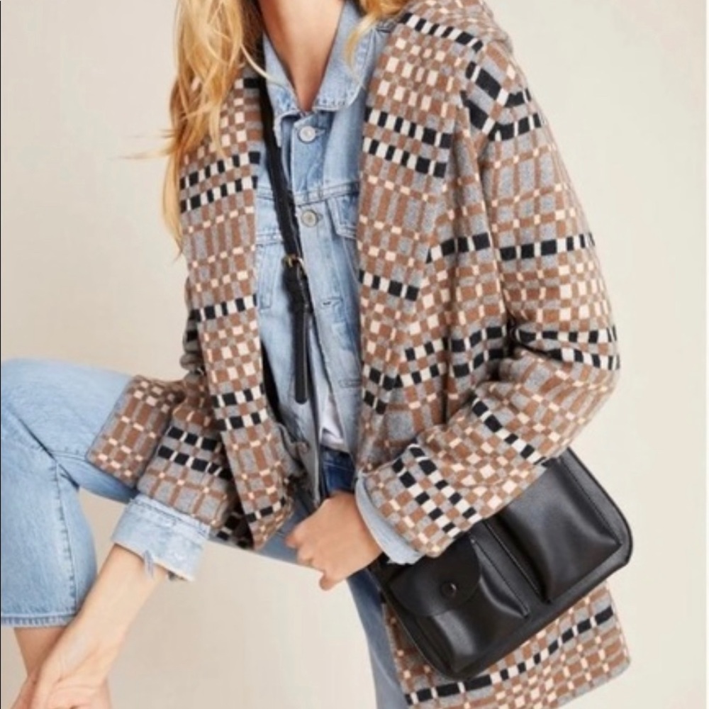 ANTHROPOLOGIE FIELD FLOWER Josefa 100% Wool Cardigan With Hood SIZE XS